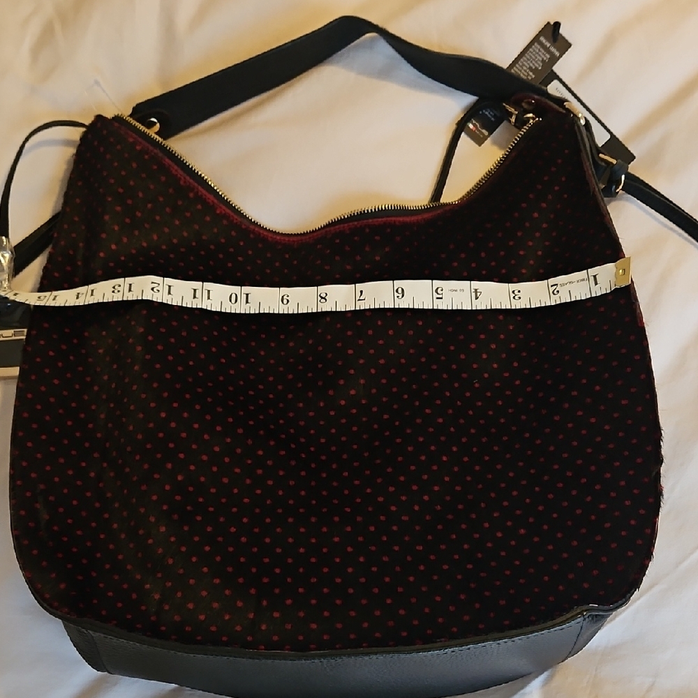 Stylish Black and Red Polka Dot Women's Bag Ponyhair And Leather.  Innue.